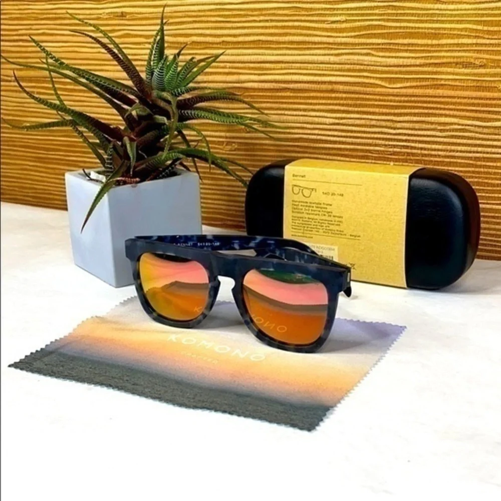 Komono Men’s Bennet Matte Indigo Demi Sunglasses